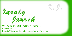 karoly jamrik business card
