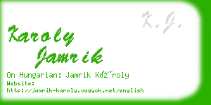 karoly jamrik business card